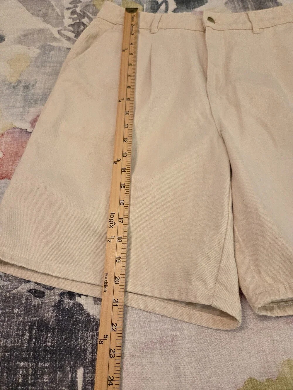 J.CREW Oatmeal Tan Single Pleat Long Pockets Minimalist Denim‎ Shorts Women's 29